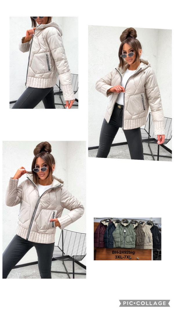 Kurtki damskie cienki Roz 3XL-7XL, 1 Kolor Paczka 5 szt